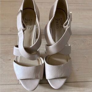 Naturalizer Beige Leather Strappy Heels